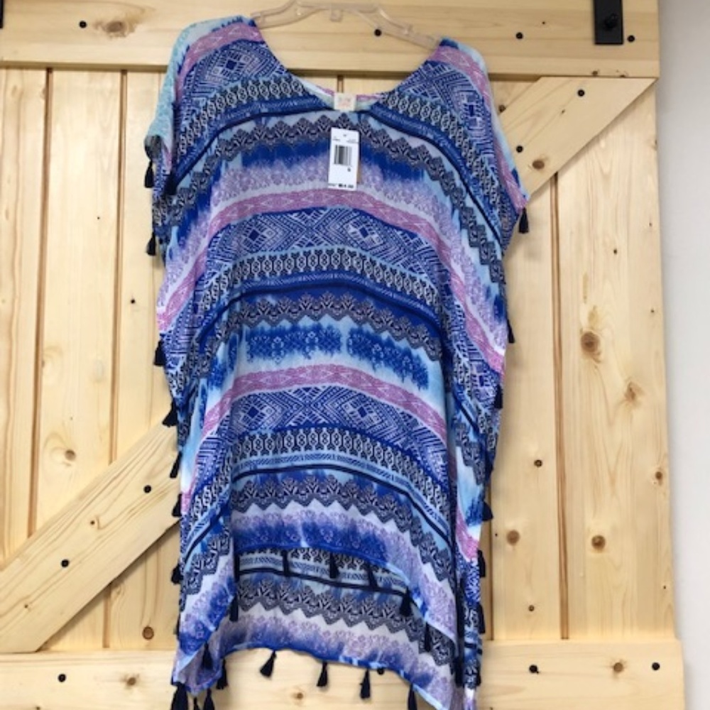 Surf Gypsy Tassel Cover up Poncho Small. NWT!